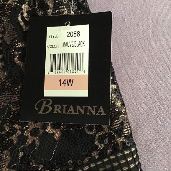 BRIANNA woman’s Black and Mauve lace and sequined dress - Picture 9 of 10